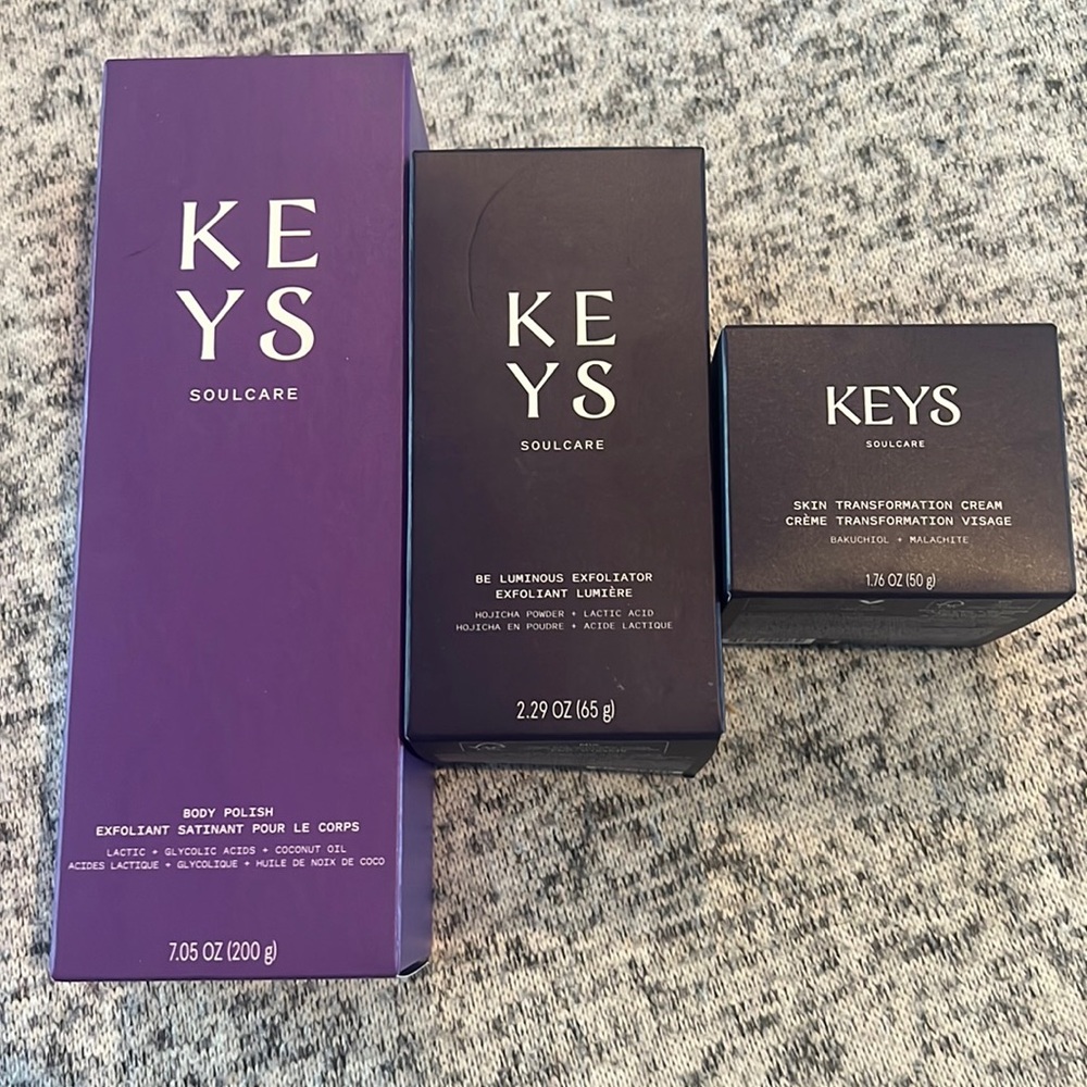 Keys Soulcare Brand New Full Size Moisturizer, Exfoliator, Body Polish